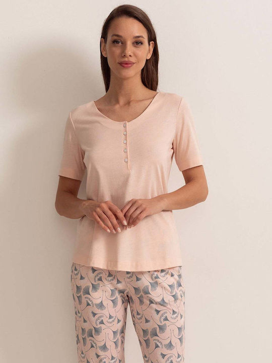 Sofiaman Sofiaman Sommer Baumwollene Damen Schlafanzug Set Rosa