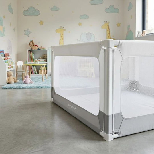 Bară de protecție pentru pat din metal în culoare albă 200x180cm 3 buc