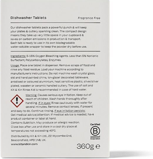 Kit & Kin 30 Κάψουλες Πλυντηρίου Πιάτων Οικολογικές