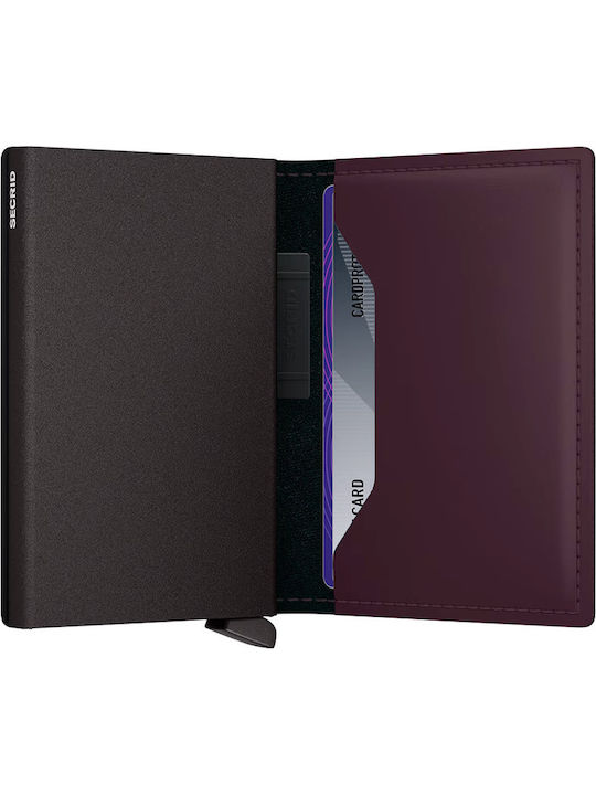 Leather Men's Card Wallet Purple