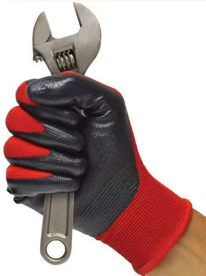 Set 2 Mercaton mănuși cu palme acoperite cu latex mărimea 13 respirabile roșu negru mărimea 9 L