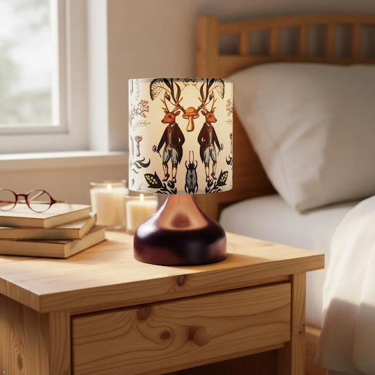 Inspiral Tree Metal Table Lamp for E27 Socket with Shade and Purple Base