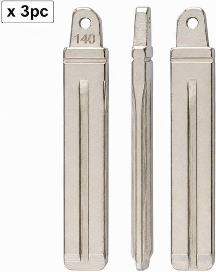Set 3 Car Key Blades 140# Hy22 Central Grip Hyundai Kia