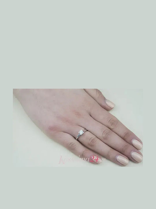 Einzelner Steine Ringe aus Weißgold 18K mit Diamant Einzelner Steine Ringe aus Weißgold 18K mit Diamant