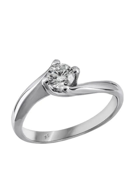 Einzelner Steine Ringe aus Weißgold 18K mit Diamant