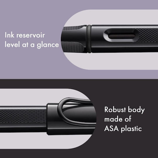 Lamy Safari Fountain Pen Broad Black Plastic with Blue Ink