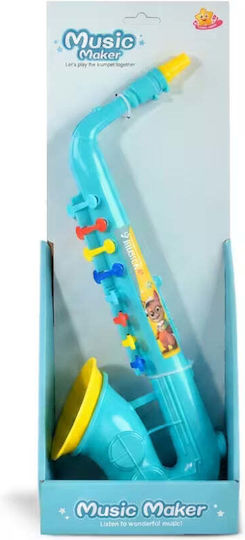 Musical Toy Saxophone Children 36.5 Cm Educational Musical Instrument Interactive Sounds Develops Creativity Sense Rhythm Gift Children Light Blue