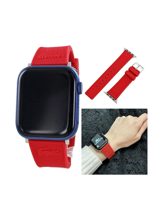 Lacoste Curea din silicon verde (Apple Watch 42/44 mm)