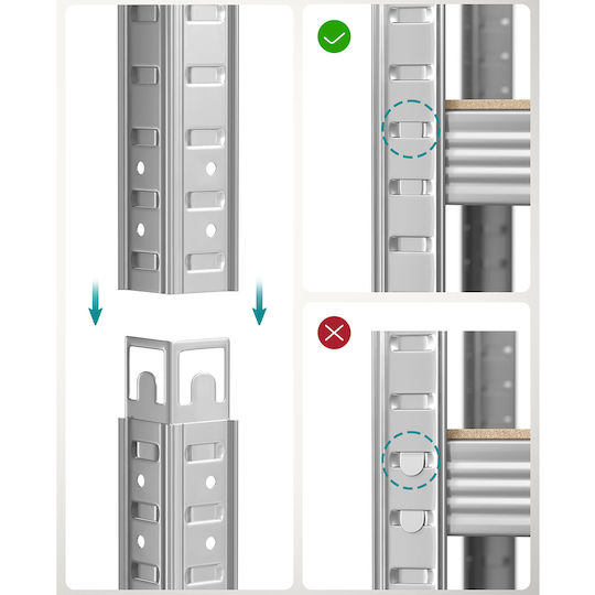 Songmics Ραφιέρα Dexion 90x40x180εκ. με 5 Ράφια Συνολικής Αντοχής 875kg