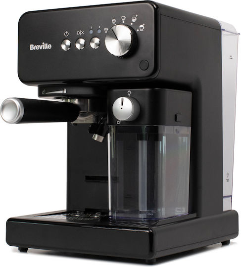 Breville Prima Latte One-touch Αυτόματη Μηχανή Espresso Πίεσης 15bar για Cappuccino Black VCF183X