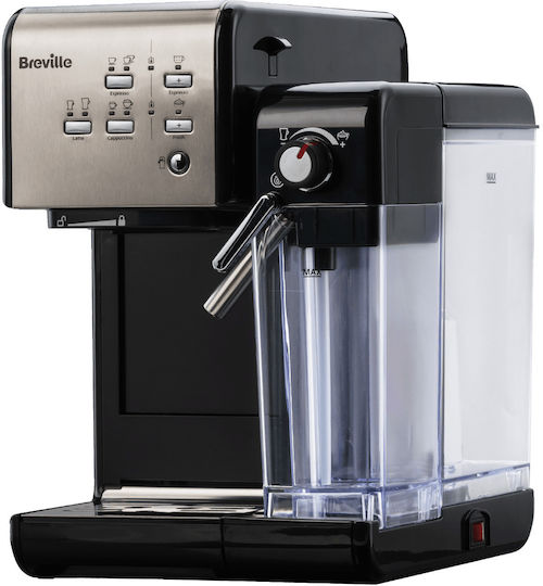 Breville Prima Latte II Μηχανή Espresso Πίεσης 19bar για Cappuccino Black/Silver VCF108X-01