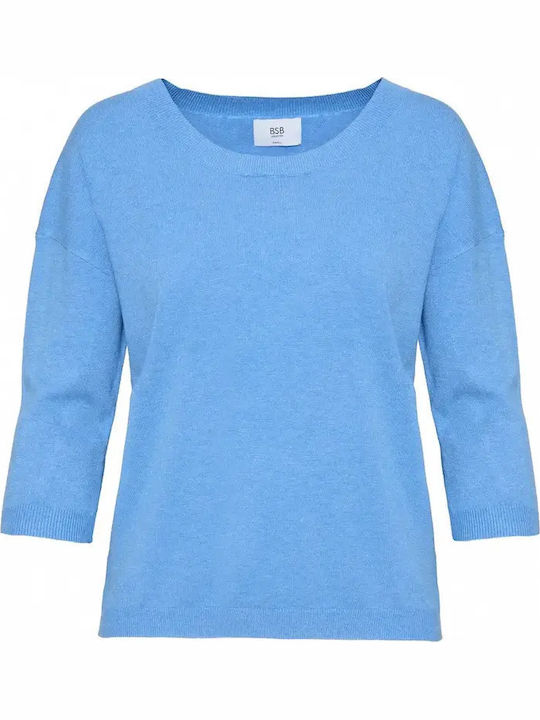 Women's Sweater with 3/4 Sleeve Blue Heaven