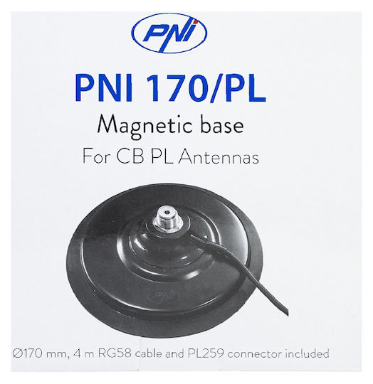 Pni 170/pl Μαγνητική Βάση Κεραίας 170mm Καλώδιο 4m & Βύσμα Pl259