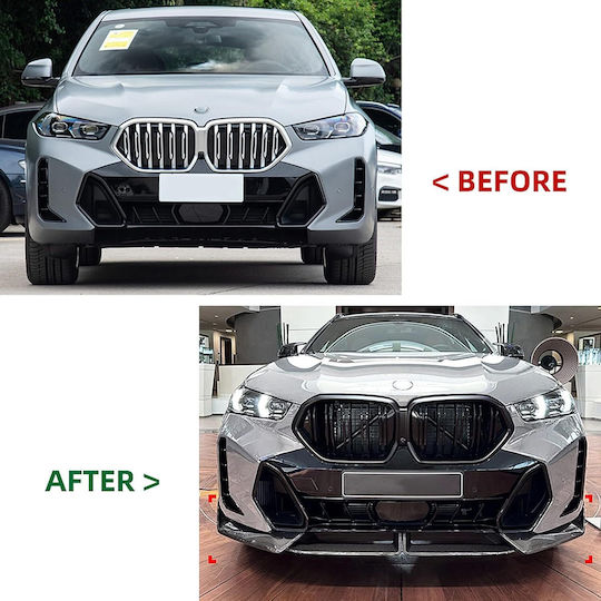 Спойлер Преден Броня Bmw X6 G06 2020-2022 M-sport Design Черен Гланцов