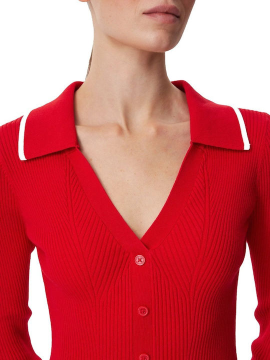 Flare Knitted Dress Lavish Red