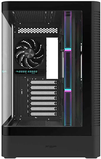 FSP/Fortron M581 Gaming Midi Tower Computer Case with Side Window and ARGB Lighting Black