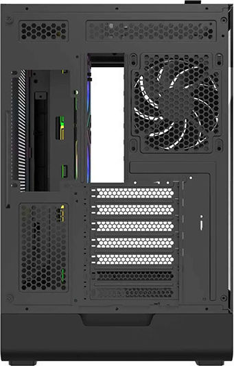 FSP/Fortron M581 Gaming Midi Tower Computer Case with Side Window and ARGB Lighting Black