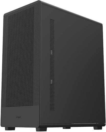 FSP/Fortron M221 Gaming Midi Tower Computer Case with Side Window and ARGB Lighting Black