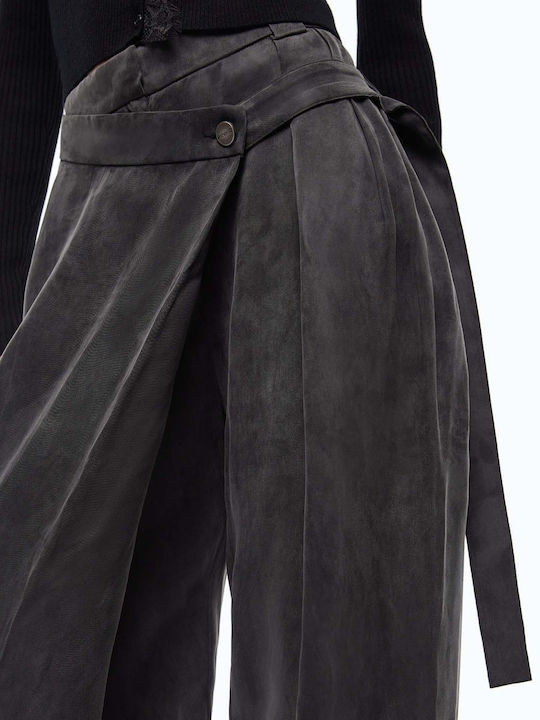Damen Stoffhose in Karotte Passform Grau