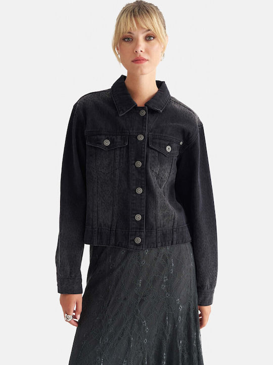 Damen Jean Jacken Schwarz