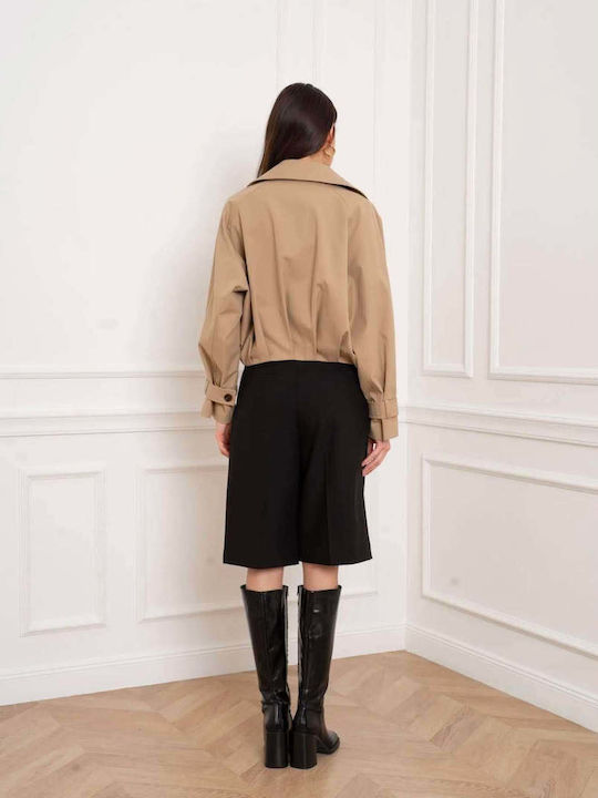 Women's Beige Gabardine