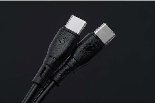 Blue Star Regular USB 2.0 Cablu USB-C bărbătesc - USB-C 60W Negru 2m