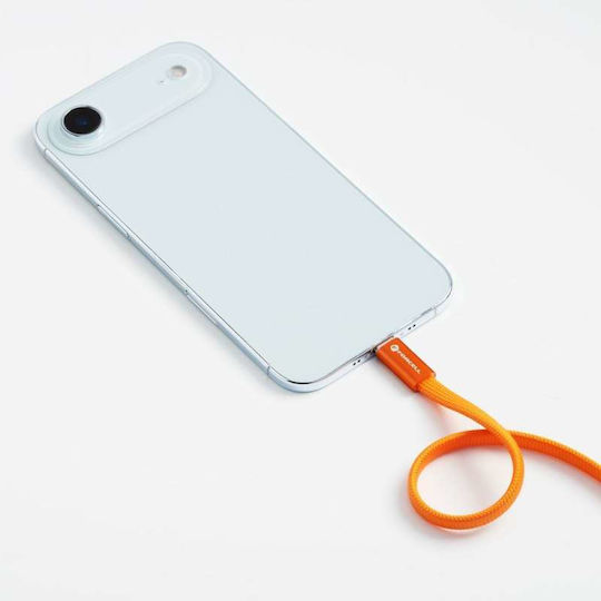 Forcell Flaches USB 2.0 Kabel USB-C männlich - USB-C 60W Orange 1,2m