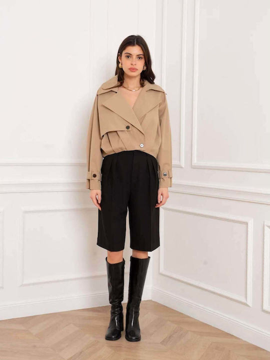 Women's Beige Gabardine