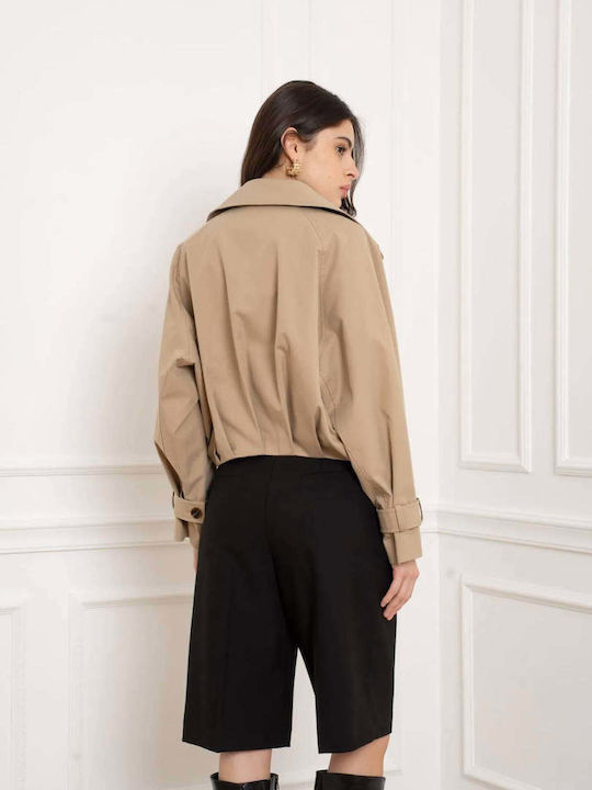 Women's Beige Gabardine