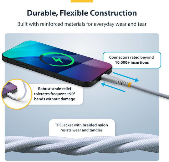 StarTech USB 2.0 Video Cable USB-C male - USB-C 60W PD Λευκό 3m USB2CC3MNCBRWH