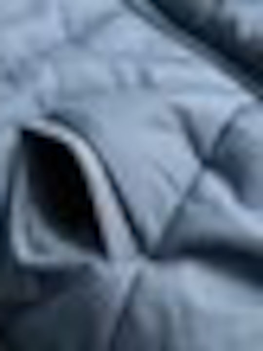Geacă Matlasată Scurtă Cu Căptușeală Și Glugă Gri