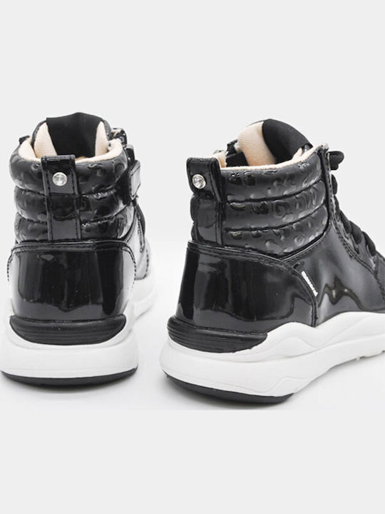 Anatomic Kids Ankle Boots in Patent Leather with Laces Black