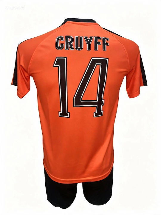 Детски Комплект Футбол Национален Отбор на Нидерландия Cruyff Оранжево Черно 170826-09