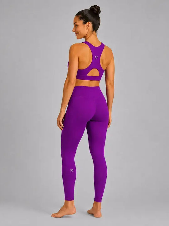 Training Women's Set with Full-Length Leggings High Waist Purple