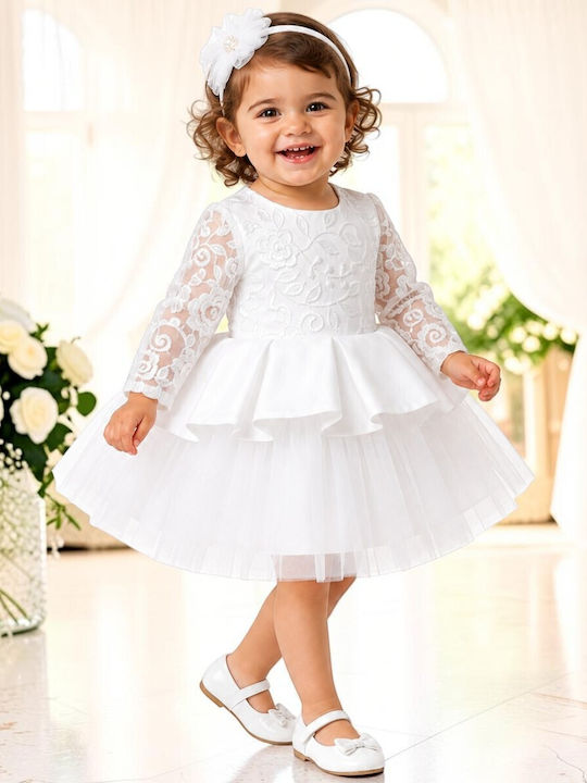 Kinderkleid mit Spitze Weiß