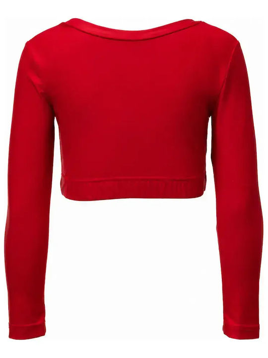 Kinderoberteile Crop Top Langärmelig Sporting Rote VGA26-LSTOP01-SPORTING-ROT