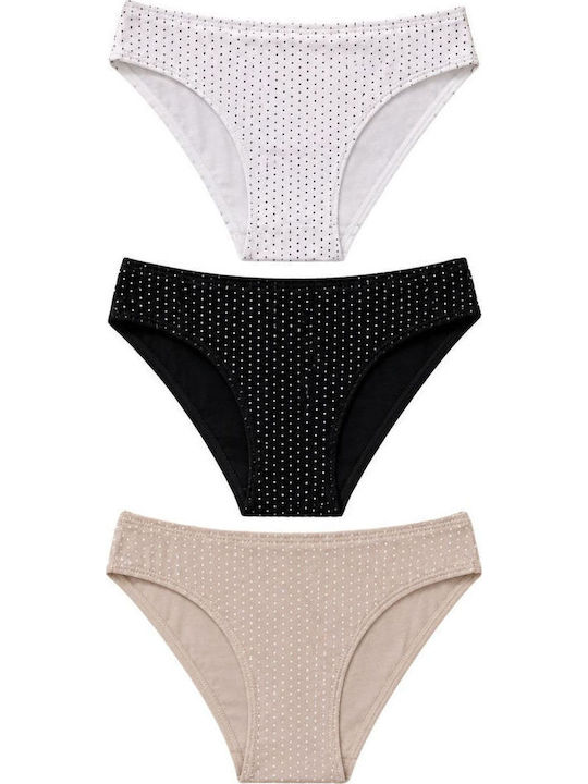 Chiloți Pentru Femei Slip Bumbac 3Pack Multicolori