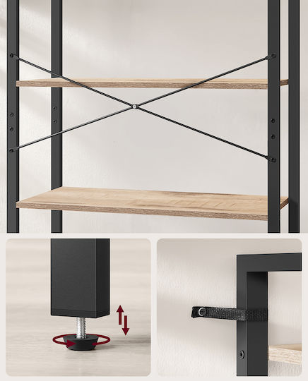 Bibliotecă Bej/negru 78x30x185.5cm