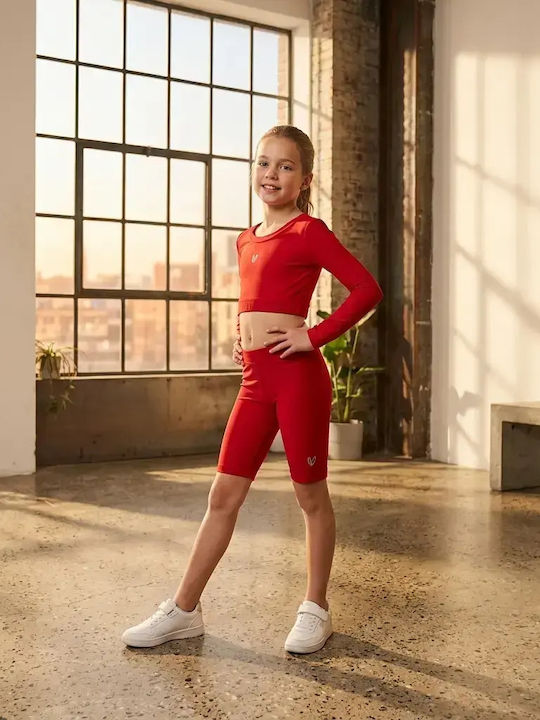 Kids Short Leggings Sporting Red