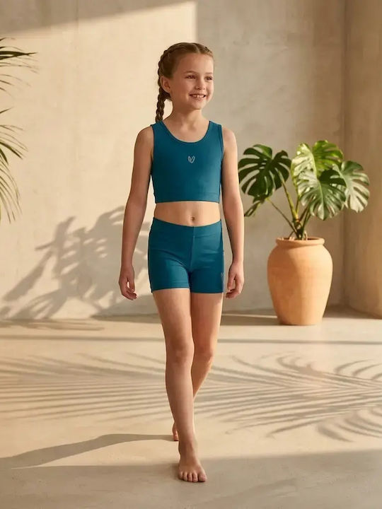 Kids Short Blue Leggings