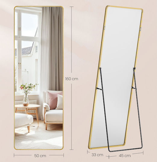Songmics Καθρέπτης με Χρυσό Πλαίσιο 160x50cm