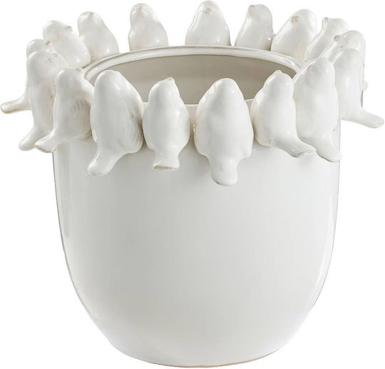 Butlers Διακοσμητικό Βάζο Κεραμικό Birds Λευκό 30x30xΥ24cm
