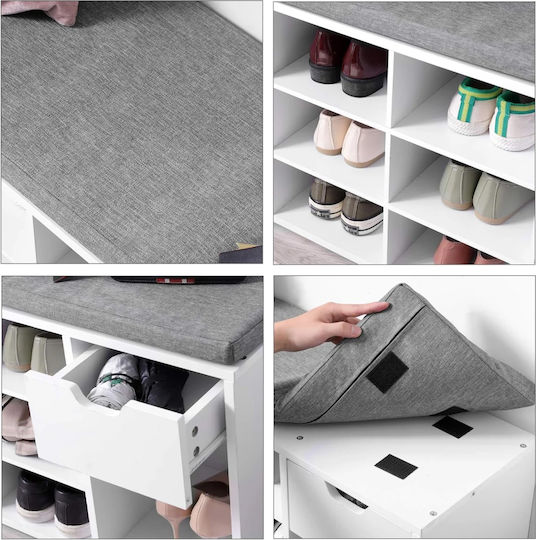 Hallway Furniture with Shoe Rack & Bench Particle Board 104x30x48cm