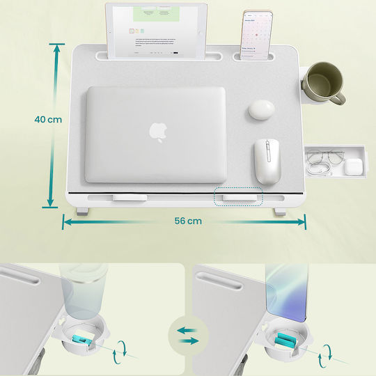 Songmics Τραπεζάκι για Laptop έως 17.3" Γκρι LLD113GZ01