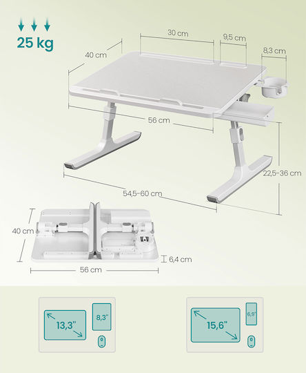 Songmics Τραπεζάκι για Laptop έως 17.3" Γκρι LLD113GZ01