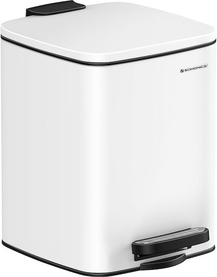 Songmics Metallic Bathroom Bin Soft Close 6lt White