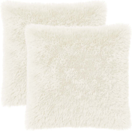 vidaXL Μαξιλάρι Καναπέ Heerlen Fleece Λευκό 55x55εκ.