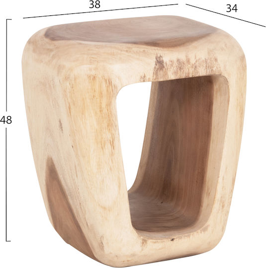 Taburete de cameră de zi Pat Suar Natural 38x34x48cm