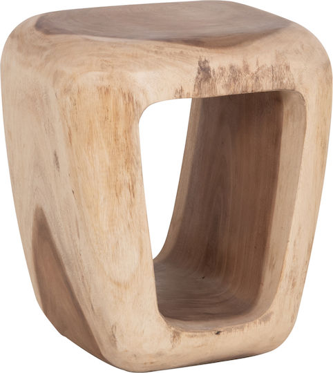 Taburet Cameră de zi Pat din Lemn Suar Natural 38x34x48cm