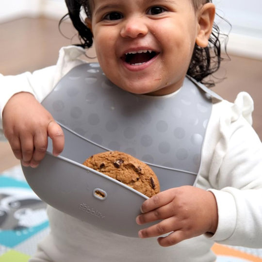 Bbluv Waterproof Silicone Baby Bib with Pocket Lime/Grey 3 Pieces